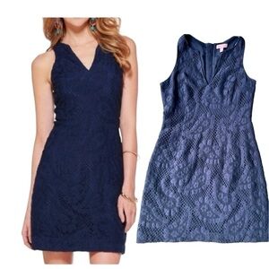 LILLY Pulitzer Augusta Shift Dress 2 navy lace
